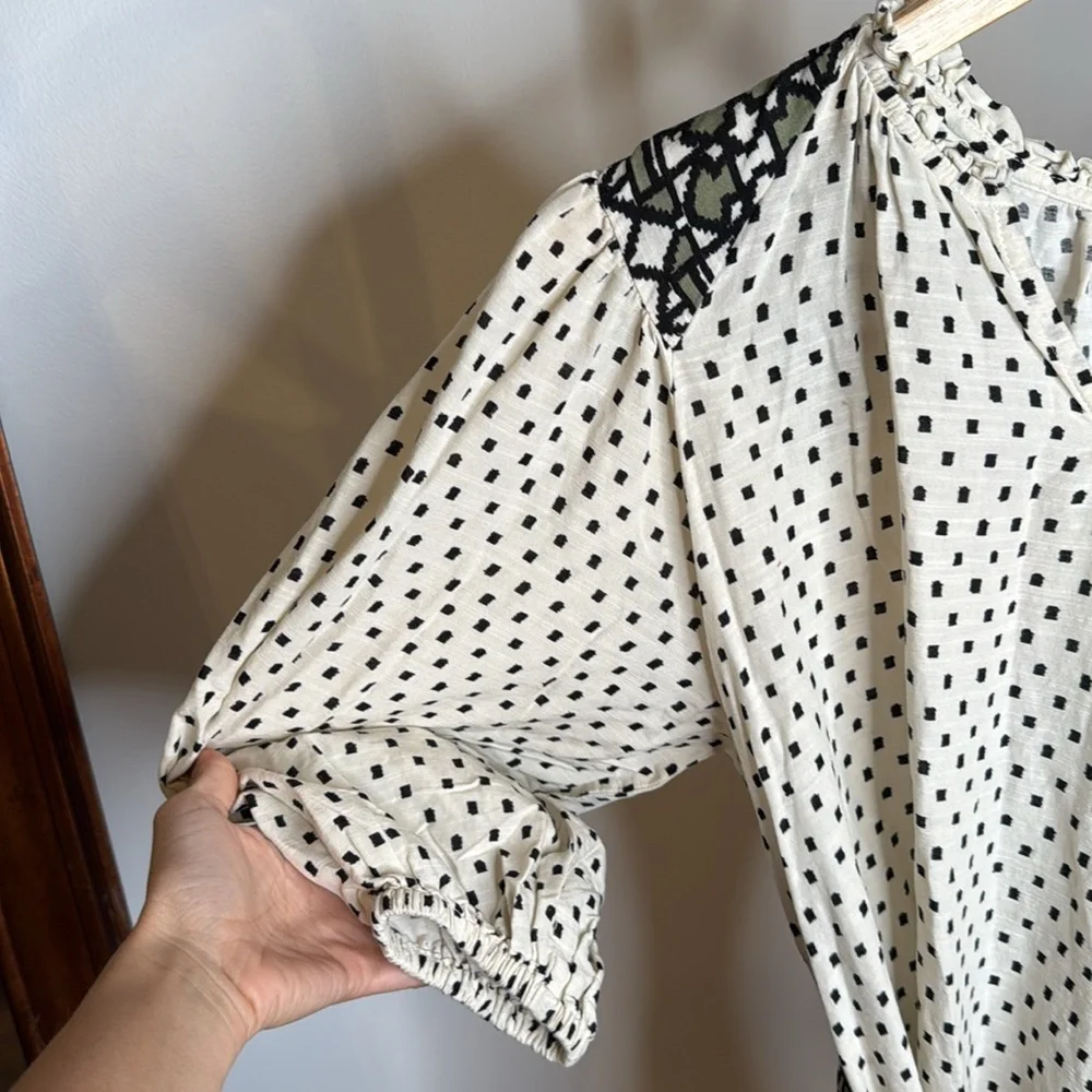 Knox Rose tie waist 3/4 sleeve bohemian dress size medium - Picture 3 of 8